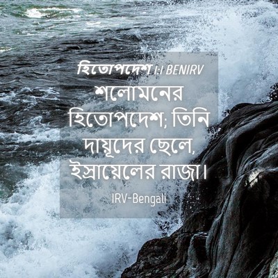 Picture 04 - হিতোপদেশ 1:1 BENIRV - শলোমনের হিতোপদেশ; - Bible Verse Picture