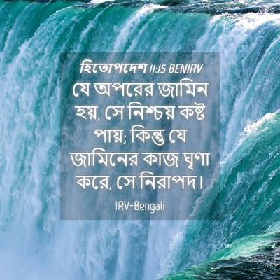 Picture 04 - হিতোপদেশ 11:15 BENIRV - যে অপরের জামিন হয়, - Bible Verse Picture