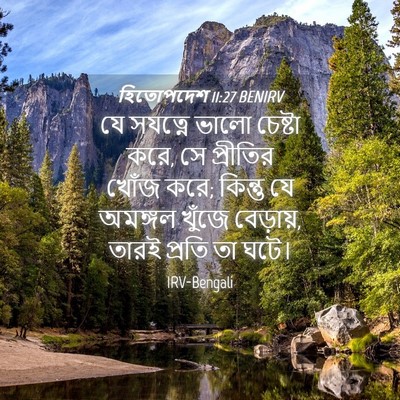 Picture 04 - হিতোপদেশ 11:27 BENIRV - যে সযত্নে ভালো - Bible Verse Picture