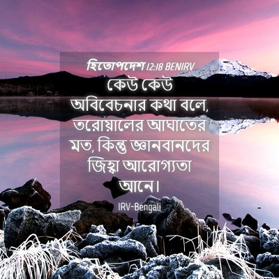 Picture 04 - হিতোপদেশ 12:18 BENIRV - কেউ কেউ অবিবেচনার - Bible Verse Picture