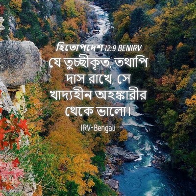 Picture 04 - হিতোপদেশ 12:9 BENIRV - যে তুচ্ছীকৃত, - Bible Verse Picture