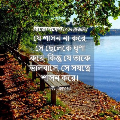 Picture 04 - হিতোপদেশ 13:24 BENIRV - যে শাসন না করে, সে - Bible Verse Picture