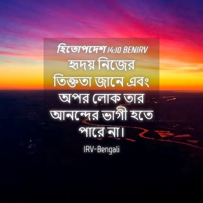 Picture 04 - হিতোপদেশ 14:10 BENIRV - হৃদয় নিজের - Bible Verse Picture