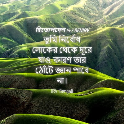Picture 04 - হিতোপদেশ 14:7 BENIRV - তুমি নির্বোধ - Bible Verse Picture