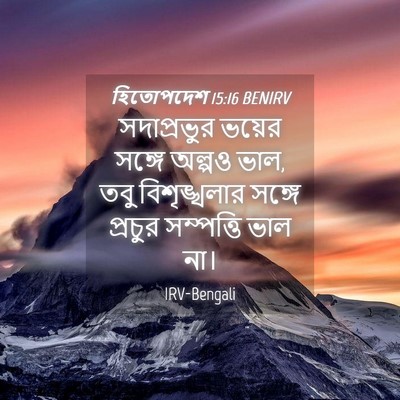 Picture 04 - হিতোপদেশ 15:16 BENIRV - সদাপ্রভুর ভয়ের - Bible Verse Picture