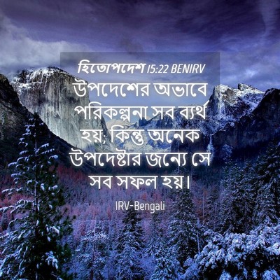 Picture 04 - হিতোপদেশ 15:22 BENIRV - উপদেশের অভাবে - Bible Verse Picture
