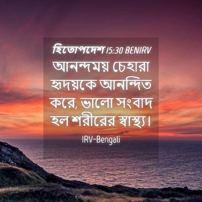 Picture 04 - হিতোপদেশ 15:30 BENIRV - আনন্দময় চেহারা - Bible Verse Picture
