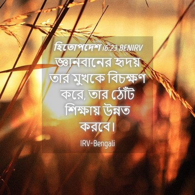 Picture 04 - হিতোপদেশ 16:23 BENIRV - জ্ঞানবানের হৃদয় - Bible Verse Picture