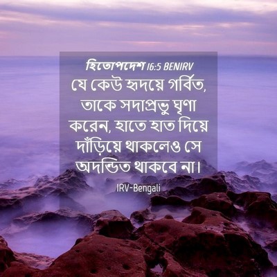 Picture 04 - হিতোপদেশ 16:5 BENIRV - যে কেউ হৃদয়ে - Bible Verse Picture