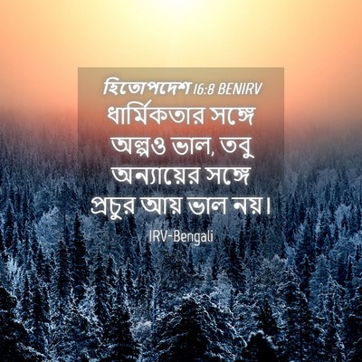 Picture 04 - হিতোপদেশ 16:8 BENIRV - ধার্মিকতার সঙ্গে - Bible Verse Picture