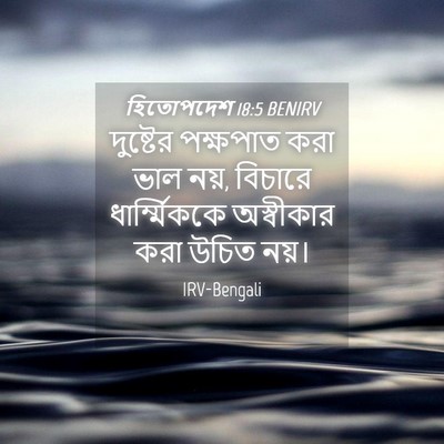 Picture 04 - হিতোপদেশ 18:5 BENIRV - দুষ্টের পক্ষপাত - Bible Verse Picture