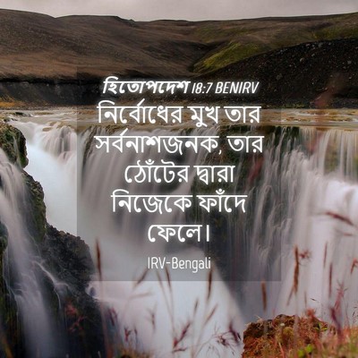 Picture 04 - হিতোপদেশ 18:7 BENIRV - নির্বোধের মুখ তার - Bible Verse Picture