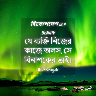 Picture 04 - হিতোপদেশ 18:9 BENIRV - যে ব্যক্তি নিজের - Bible Verse Picture