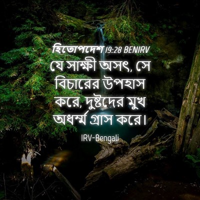 Picture 04 - হিতোপদেশ 19:28 BENIRV - যে সাক্ষী অসৎ, সে - Bible Verse Picture