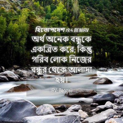 Picture 04 - হিতোপদেশ 19:4 BENIRV - অর্থ অনেক বন্ধুকে - Bible Verse Picture