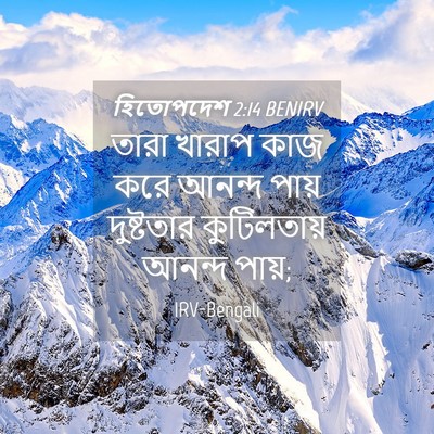 Picture 04 - হিতোপদেশ 2:14 BENIRV - তারা খারাপ কাজ করে - Bible Verse Picture
