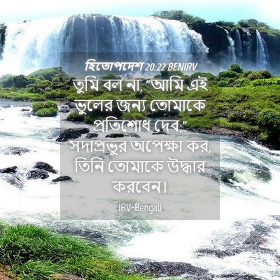 Picture 04 - হিতোপদেশ 20:22 BENIRV - তুমি বল না, “আমি এই - Bible Verse Picture