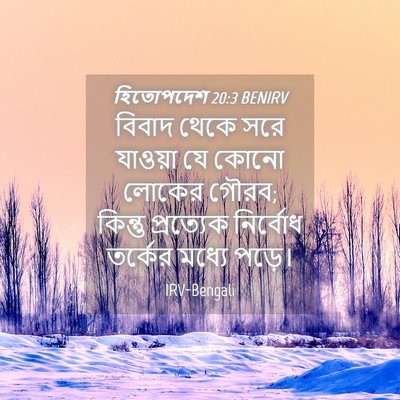 Picture 04 - হিতোপদেশ 20:3 BENIRV - বিবাদ থেকে সরে - Bible Verse Picture
