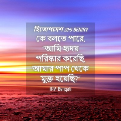 Picture 04 - হিতোপদেশ 20:9 BENIRV - কে বলতে পারে, “আমি - Bible Verse Picture
