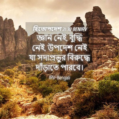 Picture 04 - হিতোপদেশ 21:30 BENIRV - জ্ঞান নেই, বুদ্ধি - Bible Verse Picture
