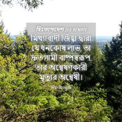 Picture 04 - হিতোপদেশ 21:6 BENIRV - মিথ্যাবাদী জিহ্বা - Bible Verse Picture
