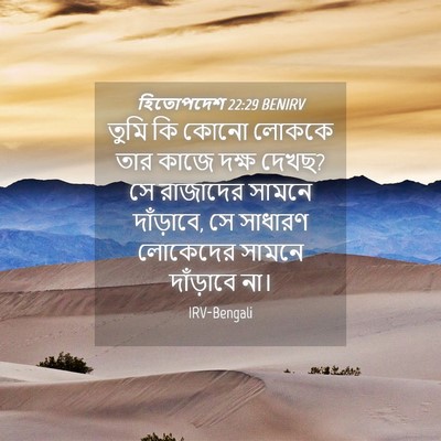 Picture 04 - হিতোপদেশ 22:29 BENIRV - তুমি কি কোনো লোককে - Bible Verse Picture