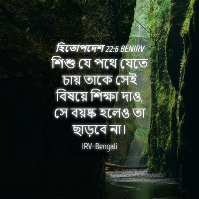 Picture 04 - হিতোপদেশ 22:6 BENIRV - শিশু যে পথে যেতে - Bible Verse Picture