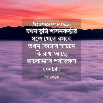 Picture 04 - হিতোপদেশ 23:1 BENIRV - যখন তুমি - Bible Verse Picture