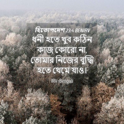 Picture 04 - হিতোপদেশ 23:4 BENIRV - ধনী হতে খুব কঠিন - Bible Verse Picture