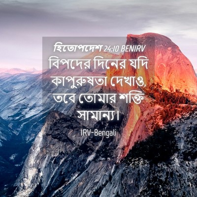 Picture 04 - হিতোপদেশ 24:10 BENIRV - বিপদের দিনের যদি - Bible Verse Picture