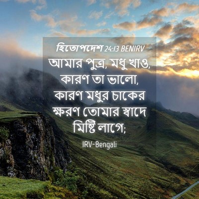 Picture 04 - হিতোপদেশ 24:13 BENIRV - আমার পুত্র, মধু - Bible Verse Picture