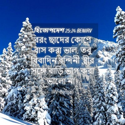 Picture 04 - হিতোপদেশ 25:24 BENIRV - বরং ছাদের কোণে বাস - Bible Verse Picture