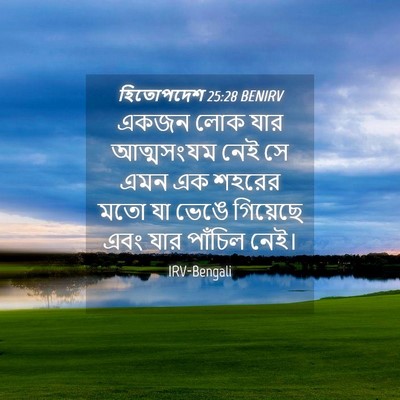 Picture 04 - হিতোপদেশ 25:28 BENIRV - একজন লোক যার - Bible Verse Picture