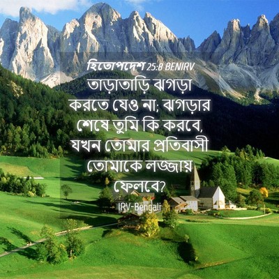 Picture 04 - হিতোপদেশ 25:8 BENIRV - তাড়াতাড়ি ঝগড়া - Bible Verse Picture