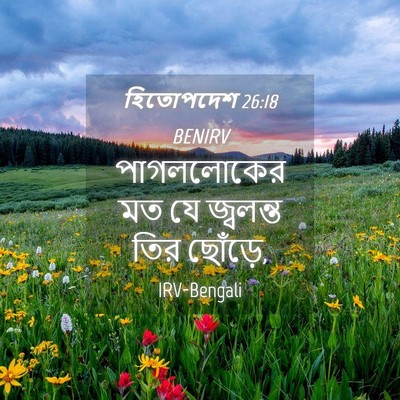 Picture 04 - হিতোপদেশ 26:18 BENIRV - পাগললোকের মত যে - Bible Verse Picture