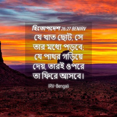Picture 04 - হিতোপদেশ 26:27 BENIRV - যে খাত ছোট, সে তার - Bible Verse Picture