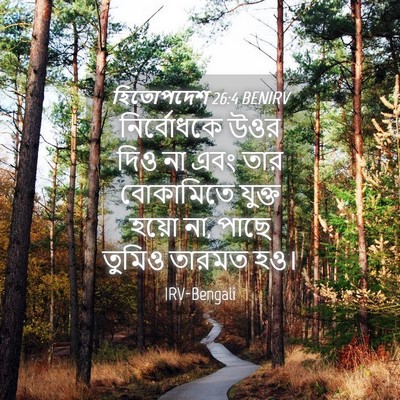 Picture 04 - হিতোপদেশ 26:4 BENIRV - নির্বোধকে উওর দিও - Bible Verse Picture