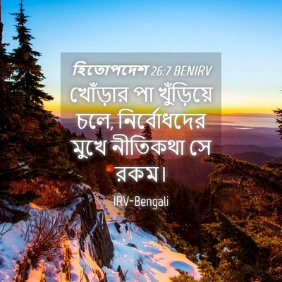 Picture 04 - হিতোপদেশ 26:7 BENIRV - খোঁড়ার পা - Bible Verse Picture