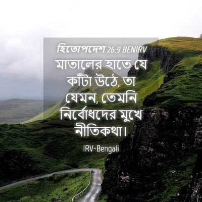 Picture 04 - হিতোপদেশ 26:9 BENIRV - মাতালের হাতে যে - Bible Verse Picture