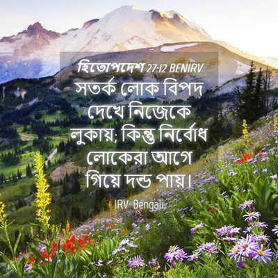 Picture 04 - হিতোপদেশ 27:12 BENIRV - সতর্ক লোক বিপদ - Bible Verse Picture