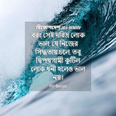 Picture 04 - হিতোপদেশ 28:6 BENIRV - বরং সেই দরিদ্র লোক - Bible Verse Picture