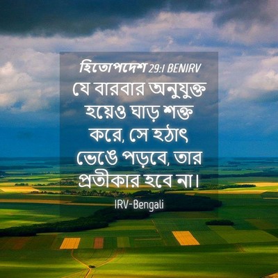 Picture 04 - হিতোপদেশ 29:1 BENIRV - যে বারবার - Bible Verse Picture