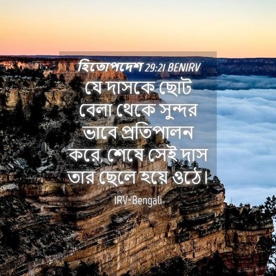 Picture 04 - হিতোপদেশ 29:21 BENIRV - যে দাসকে ছোট বেলা - Bible Verse Picture