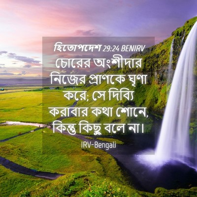 Picture 04 - হিতোপদেশ 29:24 BENIRV - চোরের অংশীদার - Bible Verse Picture