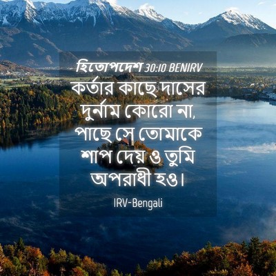 Picture 04 - হিতোপদেশ 30:10 BENIRV - কর্তার কাছে দাসের - Bible Verse Picture