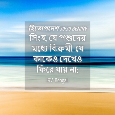 Picture 04 - হিতোপদেশ 30:30 BENIRV - সিংহ, যে পশুদের - Bible Verse Picture