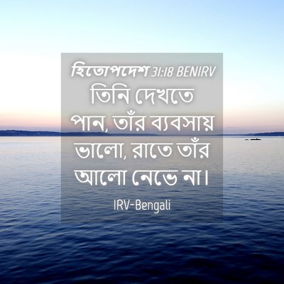 Picture 04 - হিতোপদেশ 31:18 BENIRV - তিনি দেখতে পান, - Bible Verse Picture