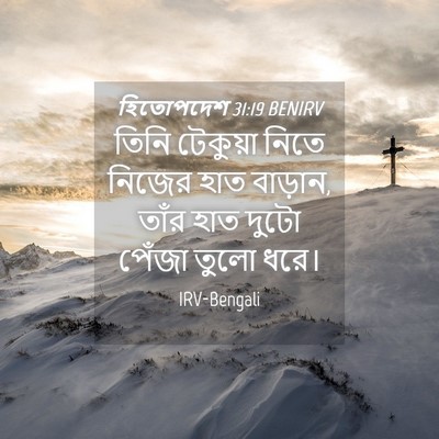 Picture 04 - হিতোপদেশ 31:19 BENIRV - তিনি টেকুয়া নিতে - Bible Verse Picture