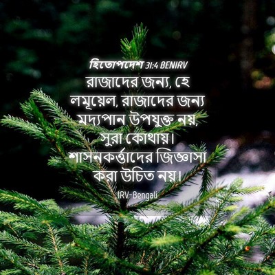 Picture 04 - হিতোপদেশ 31:4 BENIRV - রাজাদের জন্য, হে - Bible Verse Picture