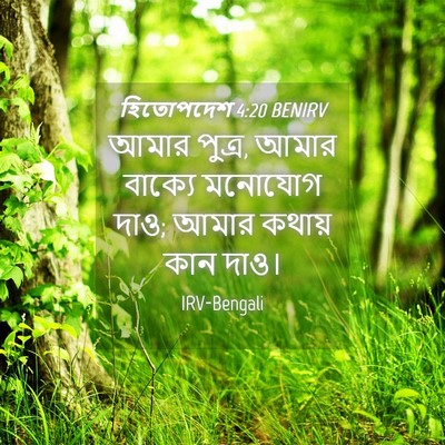 Picture 04 - হিতোপদেশ 4:20 BENIRV - আমার পুত্র, আমার - Bible Verse Picture